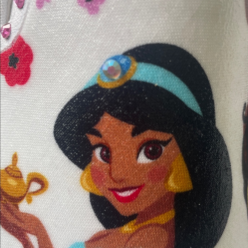 Woman’s Disney Princess custom Slip-On sneakers.with Cinderella and Jasmine. - Picture 10 of 10